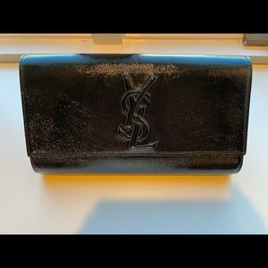 YSL Black Patent Leather Clutch